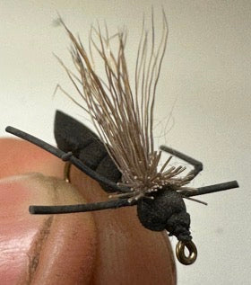 Foam Elk Hair Caddis Black Rubber-leg
