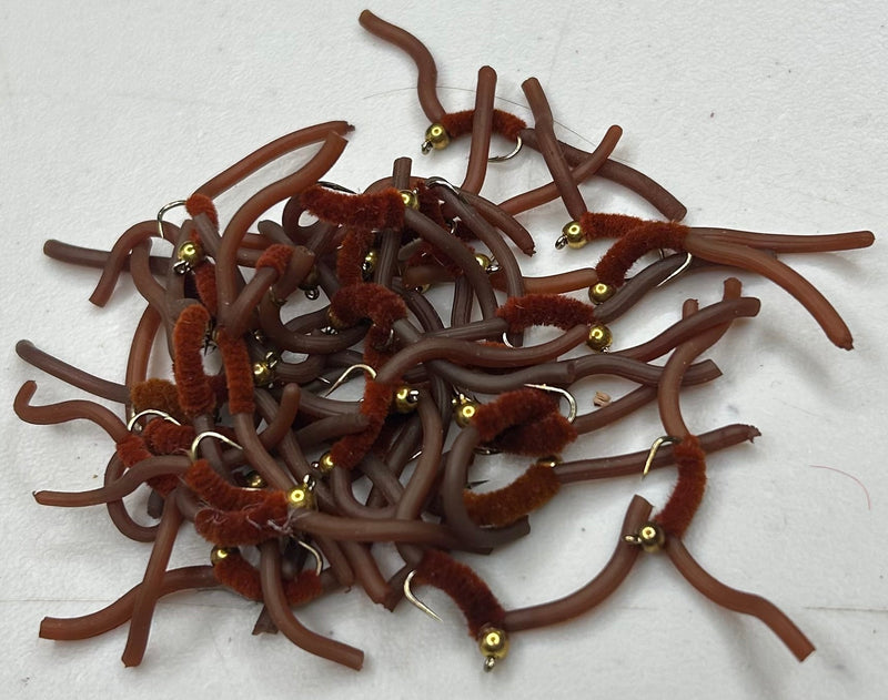 BeadHead Chenille Squirmy Worm Brown
