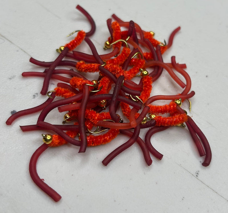 BeadHead Chenille Squirmy Worm Burnt Orange