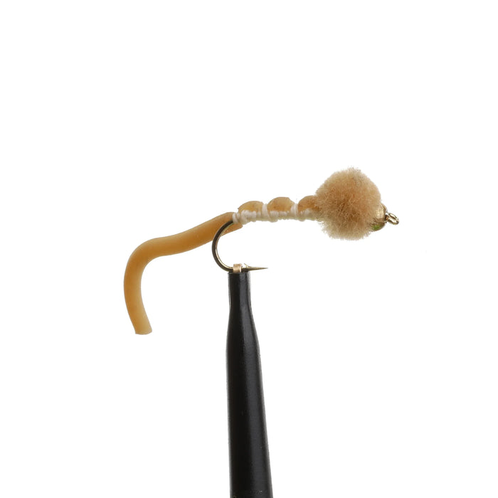 BeadHead Egg Squiggly Worm Tan